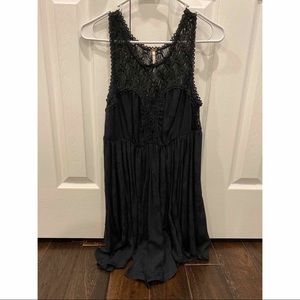 Free People Flowy Crochet Boho Mini Dress